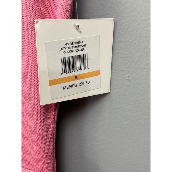 ELLEN TRACY Pink Ponte knit sleeveless V Neck drop waist dress size small NEW - Picture 4 of 6